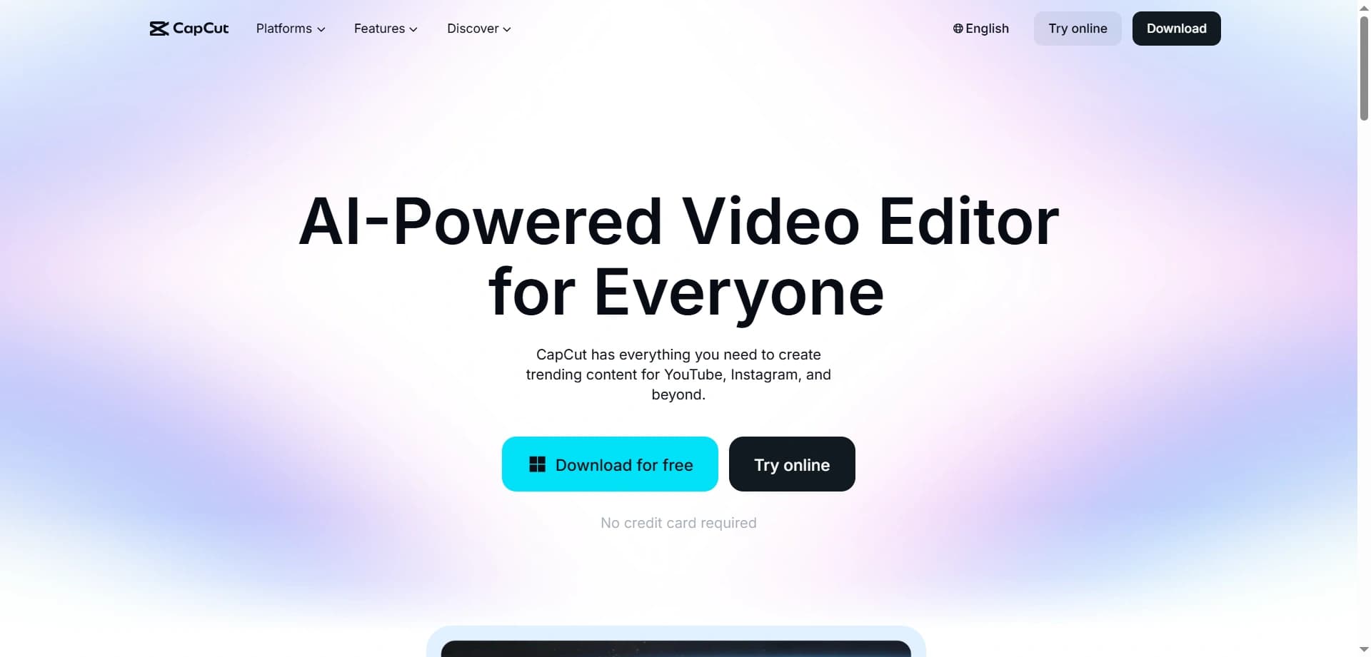 CapCut AI Tool Interface