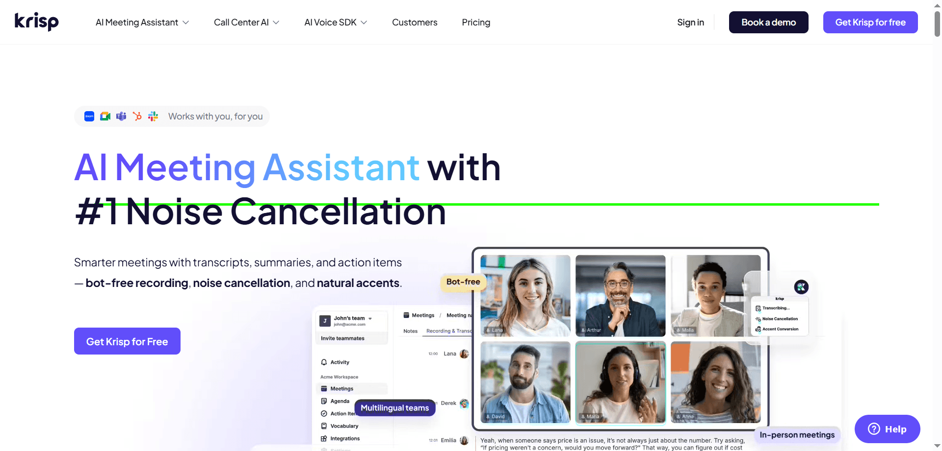 Krisp AI Noise Cancellation