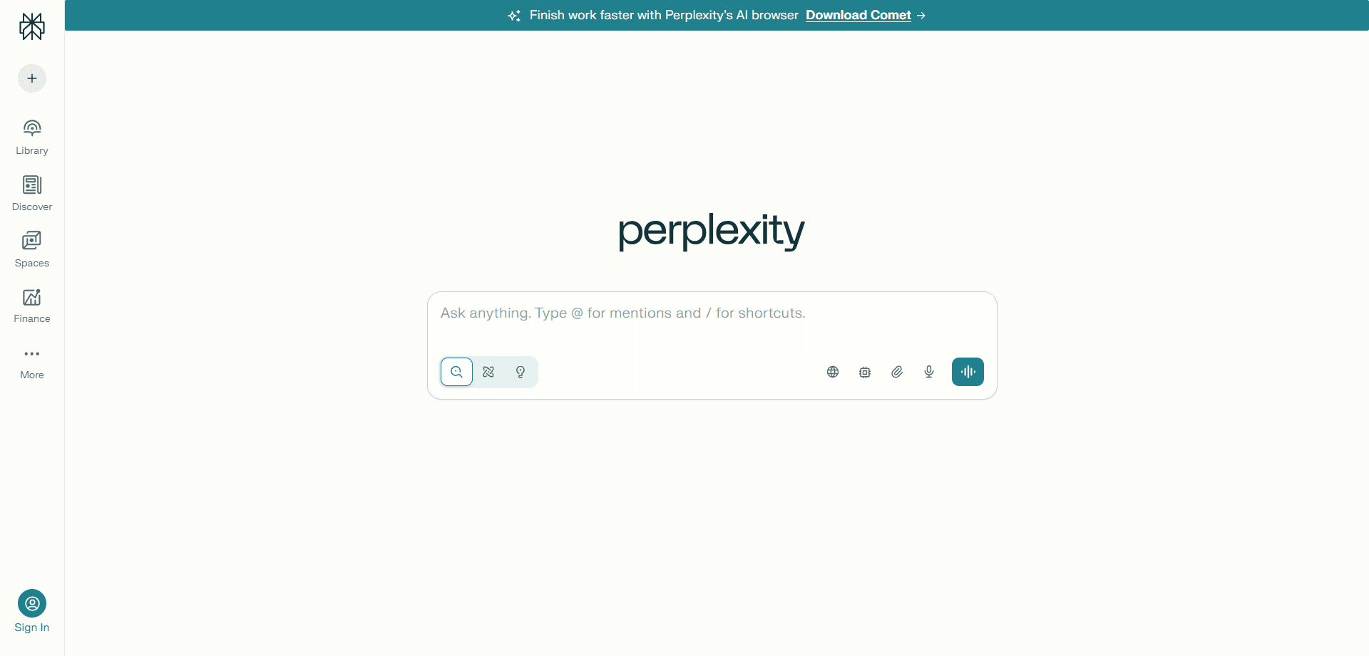 Perplexity AI Tool Interface