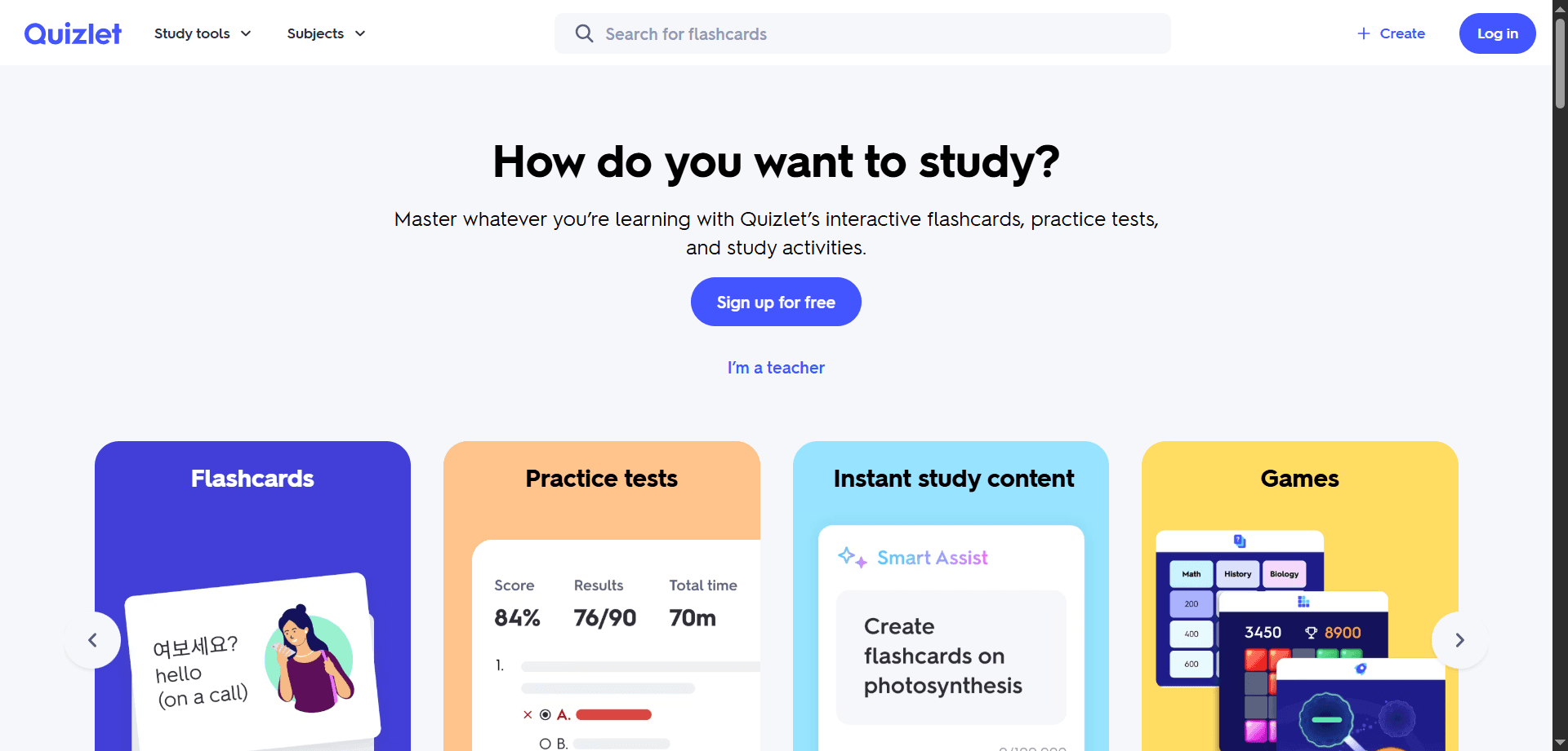 Quizlet AI Tool Interface