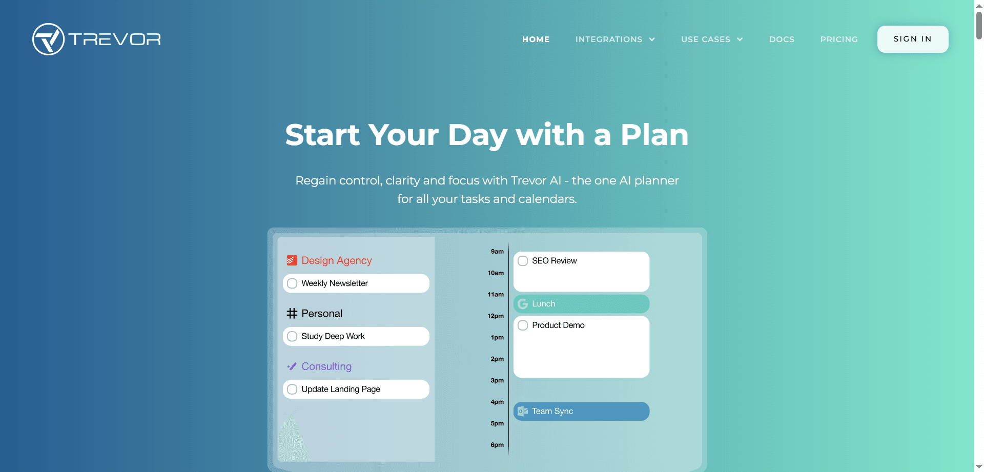 Trevor AI Time Blocking